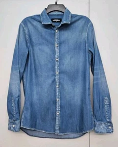 Dsquared2 Denim Jeans Shirt Made in Italy Size 50(Italy) Buttons,authentic - Picture 1 of 4