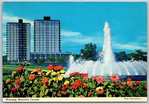 Postcard Manitoba Winnipeg Kiltartan Towers St James Bridge Portage Avenue - Picture 1 of 2