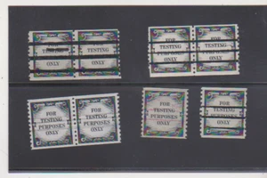 Scott # TD107 Defaced 8 Different Dummy Test Stamps Pair + single MNH Shiny Gum - Picture 1 of 2