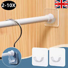 2-10PCS Curtain Rod Bracket Hook Self-adhesive Adjustable Drapery Hook Holders 