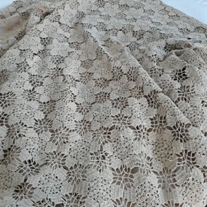 Ecru Häkelspitze Tischdecke 60 x 52 Blumen Vintage Shabby Landhaus Chic - Bild 1 von 8