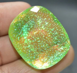 Natural 110 Cts Certified Cushion Cut Monarch Fire Opal Doublet Loose Gemstone - Picture 1 of 7