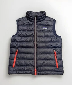 Patagonia Duck Fown Filled Puffer Vest Men’s Medium Blue Red Ski Jacket Winter - Bild 1 von 8