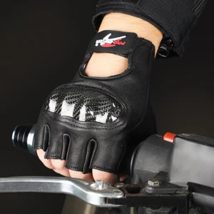 Elegantes Guantes de Ciclismo Cuero Genuino Medio Dedo Antideslizantes Guantes Transpirables - Imagen 1 de 13