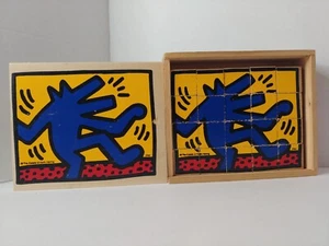 Keith Haring Stapelspiel Holz Baustein Kunst Figuren Puzzle Vilac Vintage - Bild 1 von 11