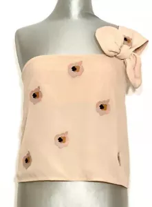 EMPORIO ARMANI Mujer Bustier Top Camiseta Blusa Rosa Flores ¡NUEVA ETIQUETA! - Imagen 1 de 12