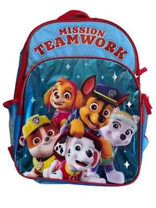 Zaino grande Paw Patrol 16 pollici missione lavoro di squadra bambini ritorno a scuola nuovo con etichette - Foto 1 di 4