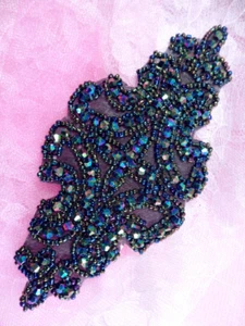 JB159 Designer Peacock Beaded Applique DIY Sewing Motif 6" (JB159) - Picture 1 of 1