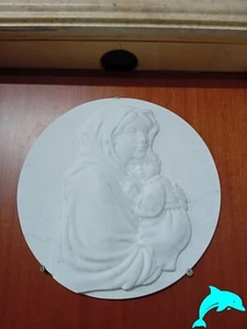 MADONNA SCULTURA IN MARMO BIANCO CARRARA  A PARETE  SCONTO 10% - Foto 1 di 8