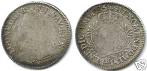 Louis XV (1715-1774) Ecu with Olive Branches 1735 K Bordeaux Rare !!!!! - Picture 1 of 1
