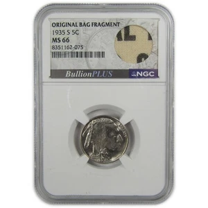1935 S Indian Head Buffalo Nickel MS 66 NGC Bag Fragment SKU:I20553 - Picture 1 of 4