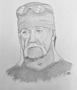 HULK HOGAN PENCIL DRAWING 11X14 HULK HOGAN PORTRAIT SKETCH - Picture 1 of 1