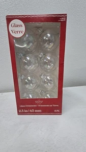 New Ashland Glass Christmas Ornaments Clear 2.5" 8 Ct. In Each - Picture 1 of 4