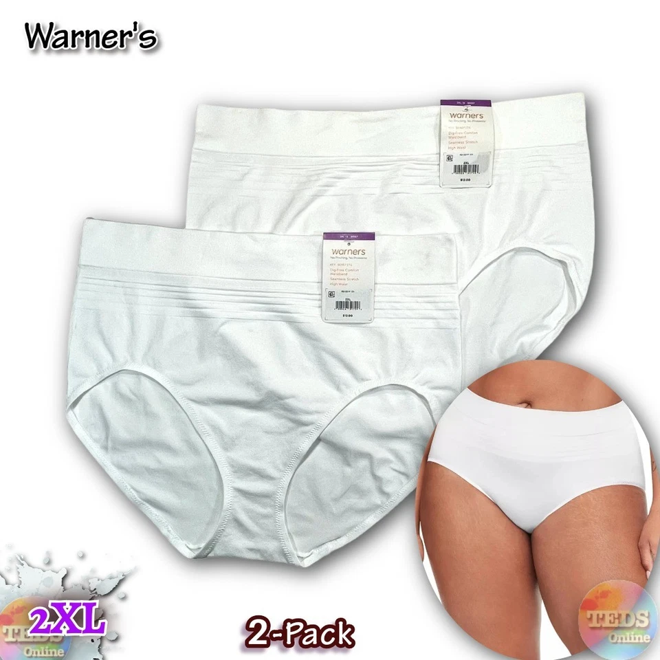 Nuevo con etiquetas Ropa interior calzoncillos sin costuras Warner's para mujer 2X sin pellizcos sin problemas RS1501P Foto 1 de 4