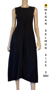 🌻MEGAN SALMON BLACK FLORAL EMBROIDERY BRODERIE PRINT MIDI DRESS SIZE 3/6 AU - Bild 1 von 13
