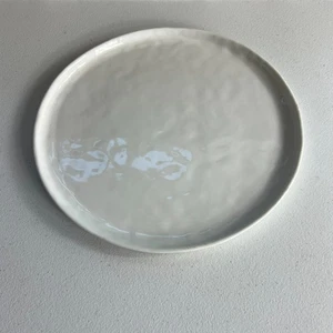 Crate & Barrel Dinner Plate 11" Mercer White Round Porcelain Textured - Picture 1 of 6