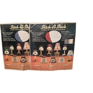 2 Vintage 1985 Wood World Inc. Stitch A Shade Kits 3x5x4 Scalloped Edge NEW - Picture 1 of 8