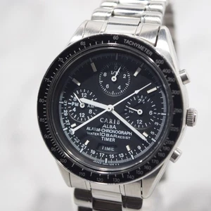 Seiko Alba Carib N944-7A40 Herren Quarz Uhr Chronograph Dual Time neue Batterie - Bild 1 von 15