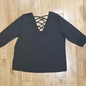 Simply Be Ladies Black Top, Mid Sleeve, Size 22 (Small Made) - Picture 1 of 6