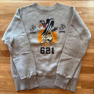 Buzz Ricksons USMC VMB621 Sweat Gray Made in Japan Men's M Vintage Military - Picture 1 of 9