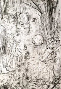 32 inch x 24 inch Charcoal "Childhood" Drawing (poster size) by A. Avila - Picture 1 of 23