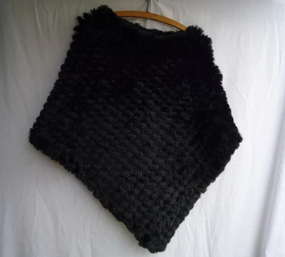 Überwurf- Poncho Extravagant- Edel schwarz m. Glanz Unikat - Bild 1 von 3