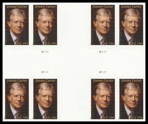 US 6043a Jimmy Carter imperf NDC cross gutter block 2x4 MNH 2025 - Picture 1 of 1