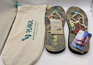Plaka Oceanside Hand Woven Sandals-- Women's Size 11 - Picture 1 of 6
