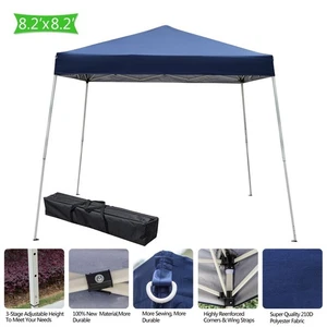 Tenda a baldacchino pop up impermeabile 8,2'x8,2' pieghevole portatile esterno regolabile - Foto 1 di 6