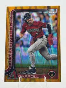 Corbin Carroll 2025 Topps Chrome GOLD WAVE Refractor /50 #268 RAW 28/50 - Picture 1 of 11