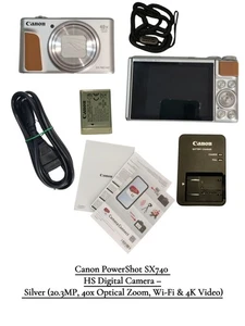 Canon PowerShot SX740 HS Digital Camera - Silver #103d - Picture 1 of 2