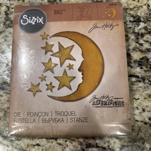 TIM HOLTZ Sizzix *CRESCENT MOON & STARS* Die BIGZ 658716 Alterazioni RARO - Foto 1 di 3
