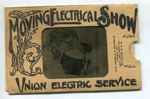 Pubblicità lenticolare vintage, spettacolo elettrico in movimento, Union Electric - Foto 1 di 12