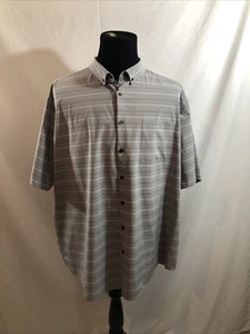 George Gray Striped Short Sleeve Button Up - Men’s 3XL, Chest 30”, Length 32” - Picture 1 of 4