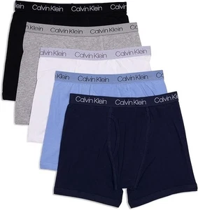 Calvin Klein Boys' Modern Cotton Boxer Briefs (5 Pack) Large 12-14 - Picture 1 of 2