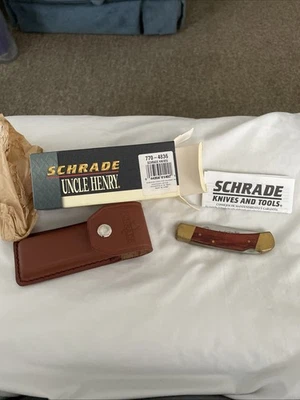Schrade Uncle Henry SMOKY Wood Lockback Folding Pocket KNIFE EDC + Sheath LB5 - Image 1 of 4