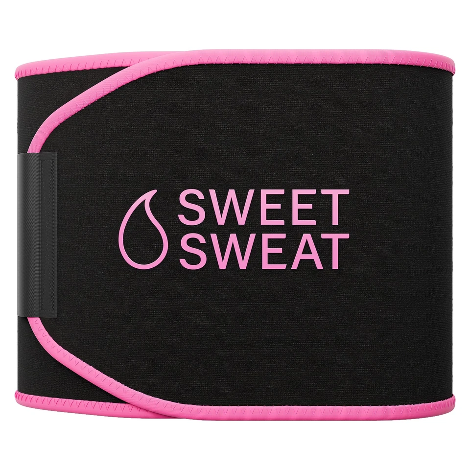 Banda recortadora de cintura Sweet Sweat (mujeres y hombres) - Cinturón de entrenamiento - Negro Rosa Talla L Foto 1 de 4