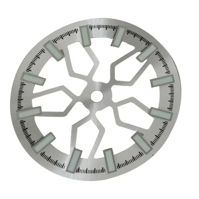 银色 28.5 毫米手表表盘绿色发光适用于 NH70 手表机芯升级零件 — 第 1/4 张图片