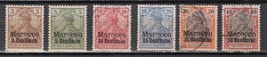 Deutsche Reich Kolonien Marokko Marocco 1899 Mi 7-13 aus 7-19 MH-gest - Bild 1 von 1