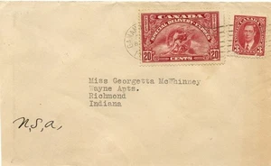1937  Special Delivery cover to the USA from Gananoque, ON - Picture 1 of 2