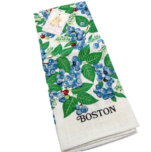 Toalla de té de cocina Kay Dee Designs Boston de lino arándano hecha en EE. UU. nueva con etiquetas - Imagen 1 de 7
