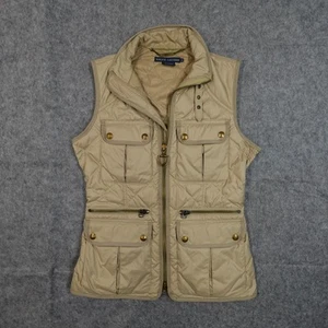 Ralph Lauren Vest Womens Medium Field Down Quilted Utility Equestrian Stirrup - Picture 1 of 11