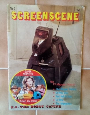 SCREENSCENE No. 2 Fold-out TV MAGAZINE inc DR DOCTOR WHO K-9 Cover & 2-page item - Image 1 of 4