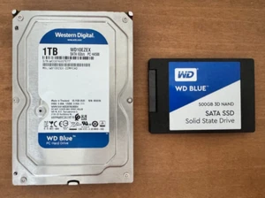 WD BLUE 1TB HDD and 500GB SSD Bundle - Picture 1 of 4