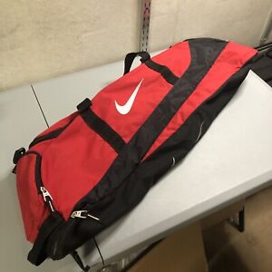 Nike Youth Baseball Softball Bat Equipment Bag Red Black 33" Fence Clip Zipper