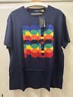 POLO RALPH LAUREN Men's Navy Multicolor Spell Out Graphic Logo T-Shirt NWT Sz Lg