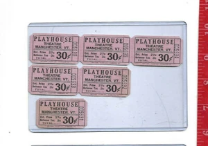 Vintage lot DEFENSE TAX tickets 30c Playhouse Theatre Manchester Vermont  - Picture 1 of 1