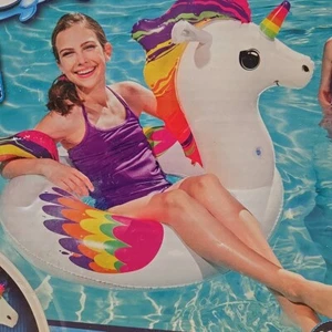 Galleggiante piscina unicorno 43x31,5" età 10+ galleggiante tubo nuoto nuovo - Foto 1 di 3
