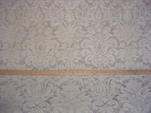 3-3/8Y KRAVET 16740 DEEP CREAM PARCHMENT FLORAL DAMASK UPHOLSTERY FABRIC - Picture 1 of 4