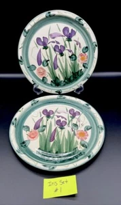ART POTTERY STUDIO HANDGEFERTIGTE Essteller 10,7" signiert Set ~ 2 #1 - Bild 1 von 6